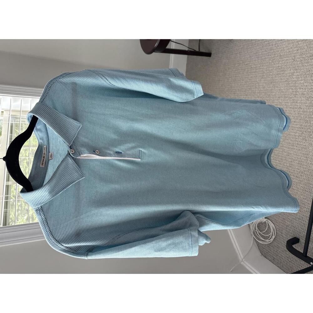 Peter Millar Men's Light Blue Cotton Polo Shirt Size 2XL